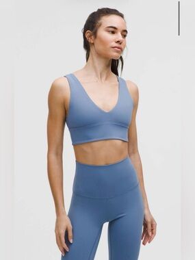 Lululemon Align V-Neck Bra Light Support Washed Denim Size 8